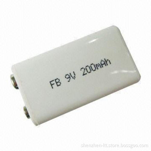 9V/200mAh Rechargeable NiMH Battery, Customized Labels and Capacities are Accepted